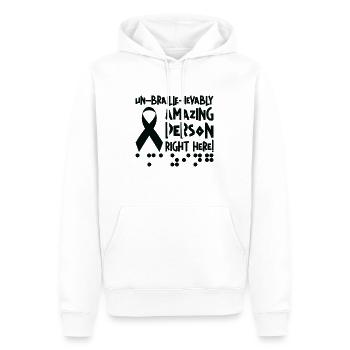 Braille-Schrift Blinde Blindheit Bewusstsein - Männer Premium Bio Hoodie - Weiß - Vorne - Nico (187cm)