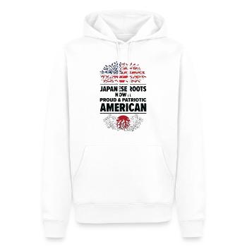 Né japonais Japonais Américain USA - Sweat à capuche Premium bio Homme - blanc - Devant - Nico (187cm)