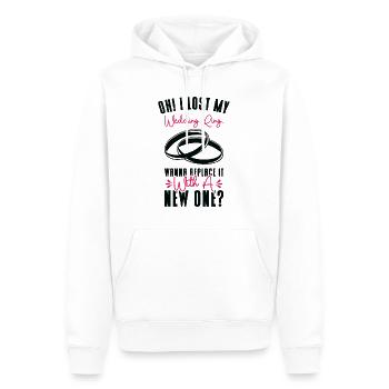 Lignes de ramassage d’alliances de couple - Sweat à capuche Premium bio Homme - blanc - Devant - Nico (187cm)