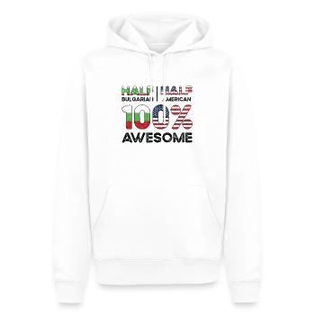 Moitié Bulgarie Américain USA - Sweat à capuche Premium bio Homme - blanc - Devant - Nico (187cm)