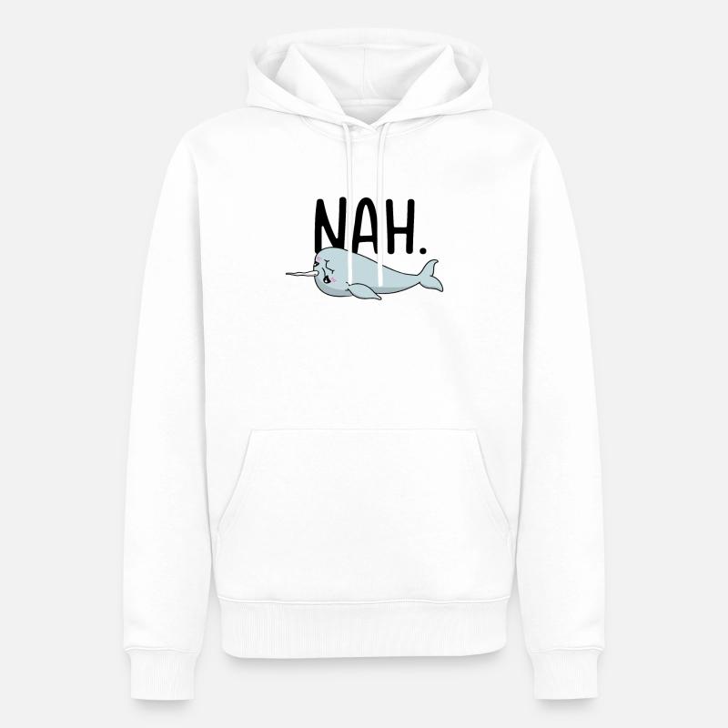 Zögernder Narwal Liebhaber Wassertiere Narwal - Männer Premium Bio Hoodie - Weiß