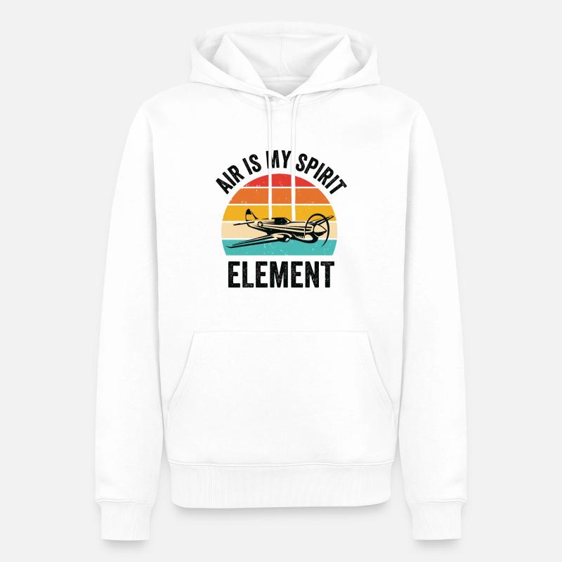 Luftfahrt Pilot Flieger Flugzeug Flugzeug - Männer Premium Bio Hoodie - Weiß