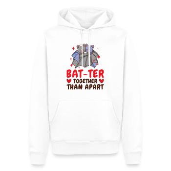 Saint-Valentin Chauves-souris mignonnes Couple mignon - Sweat à capuche Premium bio Homme - blanc - Devant - Nico (187cm)