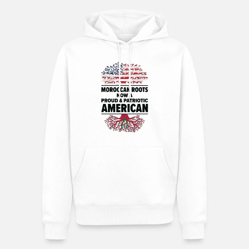 Né marocain Maroc États-Unis - Sweat à capuche Premium bio Homme - blanc