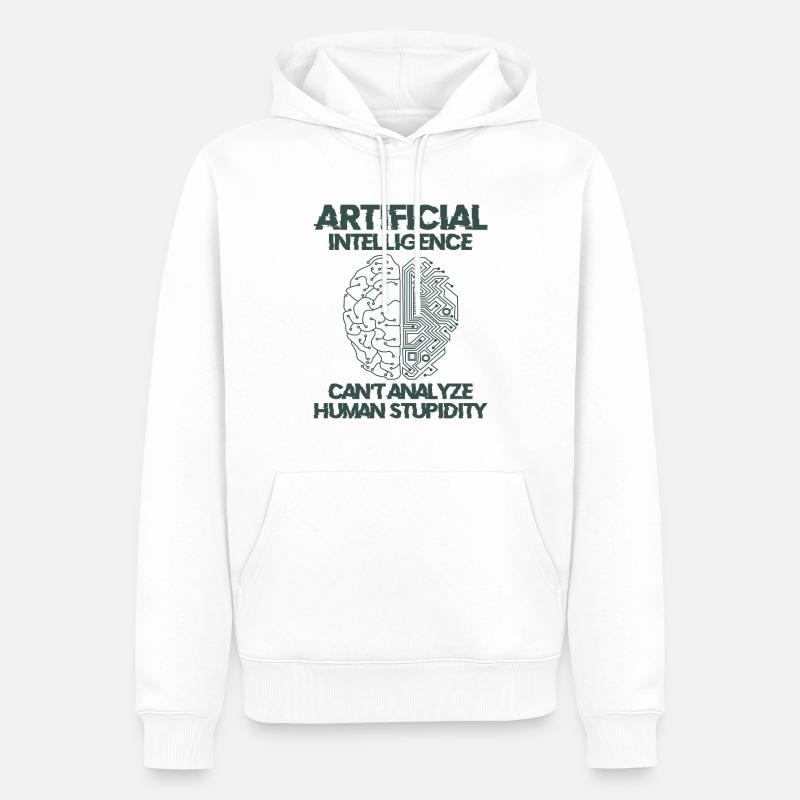 Programmeur d’intelligence artificielle Cerveau - Sweat à capuche Premium bio Homme - blanc