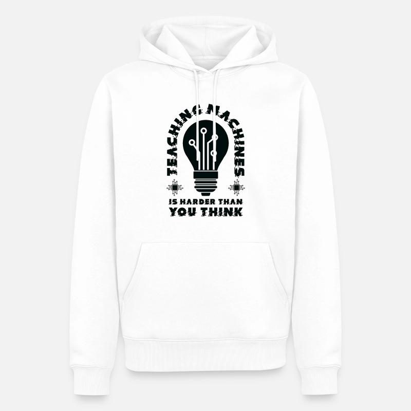Teaching Machine Learning Artificial Intelligence - Men’s Premium Organic Hoodie - white