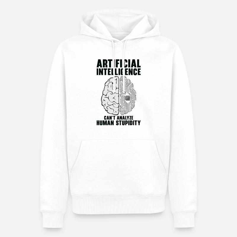 Künstliche Intelligenz Programmierer Gehirn - Männer Premium Bio Hoodie - Weiß