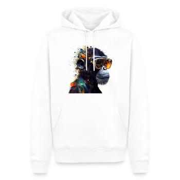 Fun Tiere Affe Zoo Tier Tiermotiv Primate - Männer Premium Bio Hoodie - Weiß - Vorne - Nico (187cm)