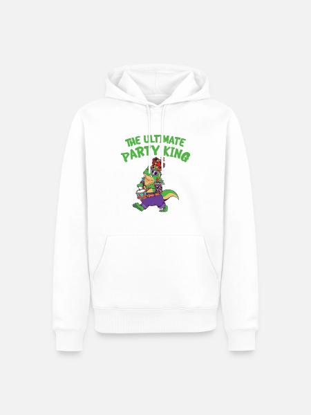 Karneval Karneval T-rex Dinosaurier Party König - Männer Premium Bio Hoodie - Weiß