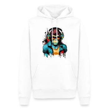 Monkey Sunglasses Headphones Music Gamer Gaming - Men’s Premium Organic Hoodie - white - Front - Nico (187cm)