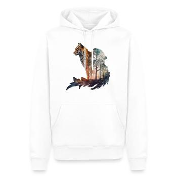 Tiger Kunst Geschenk Geburtstagsgeschenk Tiere - Männer Premium Bio Hoodie - Weiß - Vorne - Nico (187cm)