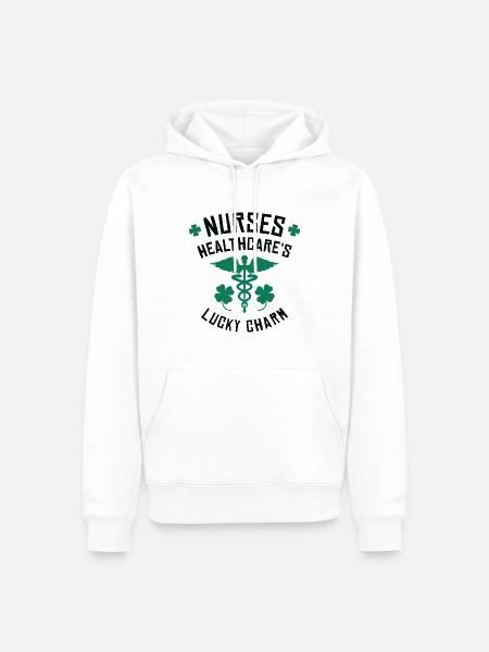 St. Patrick's Day Krankenschwester - Männer Premium Bio Hoodie - Weiß