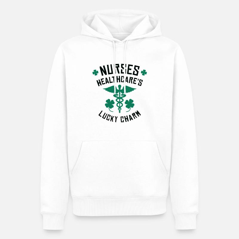 St. Patrick's Day Krankenschwester - Männer Premium Bio Hoodie - Weiß