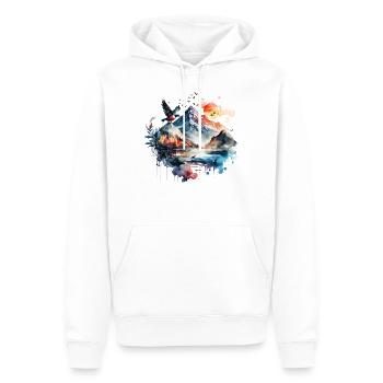 Renard Forêt Animaux Motif animal Art Motif Renard - Sweat à capuche Premium bio Homme - blanc - Devant - Nico (187cm)