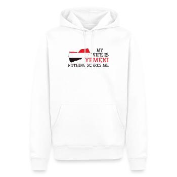 Rien ne me fait peur femme yéménite Yémen - Sweat à capuche Premium bio Homme - blanc - Devant - Nico (187cm)