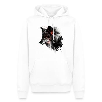 Wolf Tiermotiv Wölfe Geschenk Geburtstag Wald - Männer Premium Bio Hoodie - Weiß - Vorne - Nico (187cm)