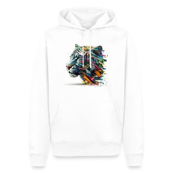 Artwork Tiger Art Animal Motif Animal Zoo Big Cat - Men’s Premium Organic Hoodie - white - Front - Nico (187cm)