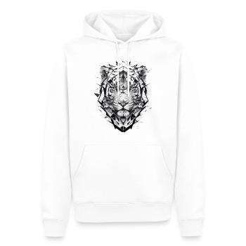 Tiger Tiere Geschenk Mann Kunst Bunt Tiermotiv - Männer Premium Bio Hoodie - Weiß - Vorne - Nico (187cm)