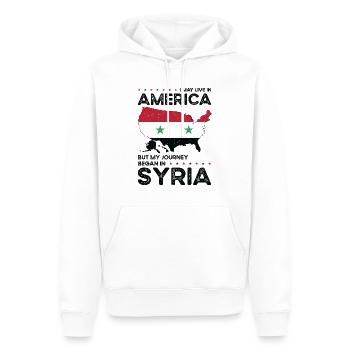 Nés Syriens Syrie Américains USA - Sweat à capuche Premium bio Homme - blanc - Devant - Nico (187cm)