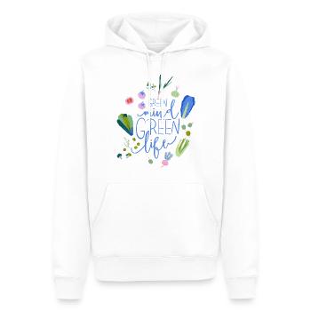 Green Mind Green Life - Sweat à capuche Premium bio Homme - blanc - Devant - Nico (187cm)