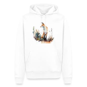 Fox Forest Animals Animal Motif Art Motif Fox - Men’s Premium Organic Hoodie - white - Front - Nico (187cm)