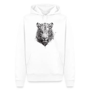 Kunstwerk Tiger Kunst Tiermotiv Tier Zoo Raubkatze - Männer Premium Bio Hoodie - Weiß - Vorne - Nico (187cm)
