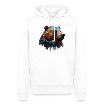Bär Berge Bärenmotiv Geschenk Bunt Kunst Tiere Zoo - Männer Premium Bio Hoodie - Weiß - Vorne - Nico (187cm)