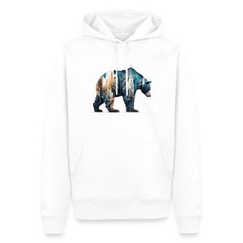 Ours Architecture Cadeau Femme Art Animaux Zoo - Sweat à capuche Premium bio Homme - blanc - Devant - Nico (187cm)