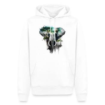 Elephant Forest Mountains Animal Africa Gift Art Zoo - Men’s Premium Organic Hoodie - white - Front - Nico (187cm)