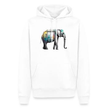 Elephant Art Colorful Gift Creative Animal Animal Motif - Men’s Premium Organic Hoodie - white - Front - Nico (187cm)