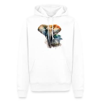 Elephant Forest Nature Gift Men's Animal Motif - Men’s Premium Organic Hoodie - white - Front - Nico (187cm)