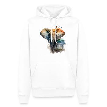 Elephant Forest Nature Gift Men's Animal Motif - Men’s Premium Organic Hoodie - white - Front - Nico (187cm)