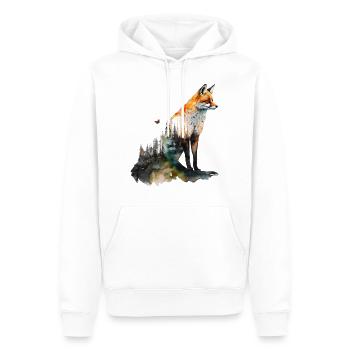 Fox Forest Art Gift Woman Animal Butterfly - Men’s Premium Organic Hoodie - white - Front - Nico (187cm)