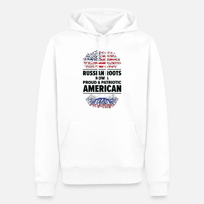 Né Russie Russie États-Unis - Sweat à capuche Premium bio Homme - blanc