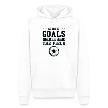 Journée internationale de la femme Objectif de la puissance du football féminin - Sweat à capuche Premium bio Homme - blanc - Devant - Nico (187cm)