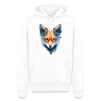Fox Gift Butterfly Animal Red Fox Motif - Men’s Premium Organic Hoodie - white - Front - Nico (187cm)