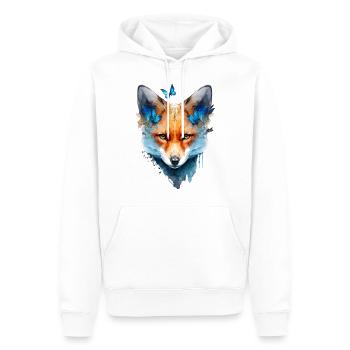 Fox Gift Butterfly Animal Red Fox Motif - Men’s Premium Organic Hoodie - white - Front - Nico (187cm)