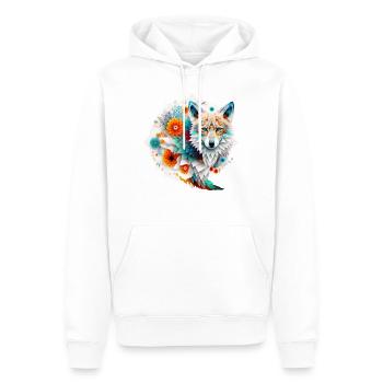 Renard Mandala Coloré Yeux Bleus Cadeau Femme Animaux - Sweat à capuche Premium bio Homme - blanc - Devant - Nico (187cm)