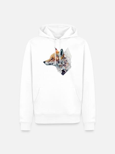 Fuchs Polygon Geometrisch Tier Kunst Geschenk Zoo - Ekologisk premiumluvtröja herr - vit
