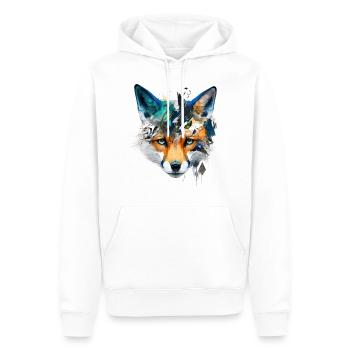 Fuchs Kunst Bunt Rotfuchs Geschenk Tier Tierisch - Männer Premium Bio Hoodie - Weiß - Vorne - Nico (187cm)