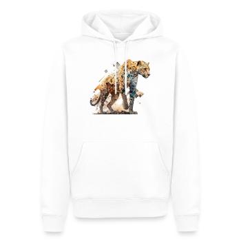 Léopard Art Cadeau Grand-père Papa Animal Motif Zoo - Sweat à capuche Premium bio Homme - blanc - Devant - Nico (187cm)