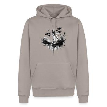 Libellule Insecte Art Cadeau Artwork Animal Motif - Sweat à capuche Premium bio Homme - taupe - Devant - Nico (187cm)