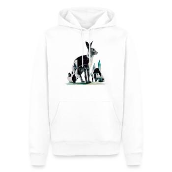 Hase Polygon Zeitung Kunst Geschenk Tier Kaninchen - Männer Premium Bio Hoodie - Weiß - Vorne - Nico (187cm)