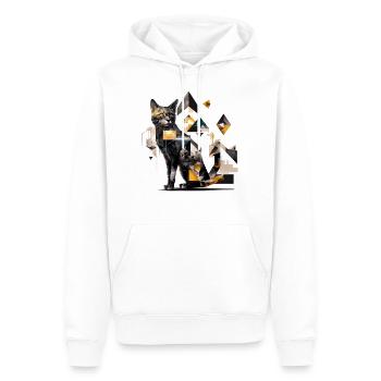 Cat Polygon Cat Motif Gift Cat Lovers - Men’s Premium Organic Hoodie - white - Front - Nico (187cm)