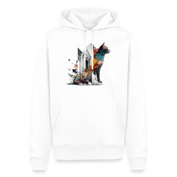 Cat Art Cat Motif Coloré Cadeau Architecture - Sweat à capuche Premium bio Homme - blanc - Devant - Nico (187cm)