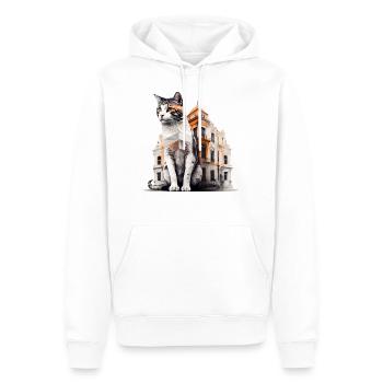 Chat Architecture Art Cadeau Chat Motif Animal - Sweat à capuche Premium bio Homme - blanc - Devant - Nico (187cm)