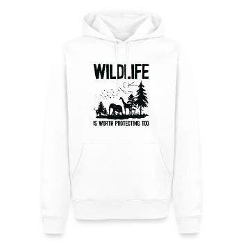 Journée mondiale des animaux Bien-être animal Conservation de la faune sauvage - Sweat à capuche Premium bio Homme - blanc - Devant - Nico (187cm)