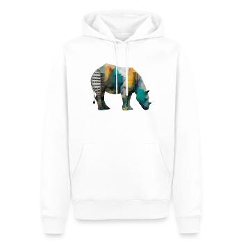 Rhino Architecture Coloré Zoo Afrique Cadeau Animal - Sweat à capuche Premium bio Homme - blanc - Devant - Nico (187cm)