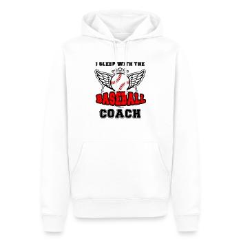 Femme entraîneur de baseball Mère qui travaille - Sweat à capuche Premium bio Homme - blanc - Devant - Nico (187cm)