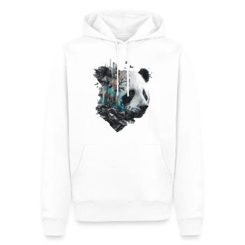 Panda Architecture Colorée Tête Cadeau Animal Panda Ours - Sweat à capuche Premium bio Homme - blanc - Devant - Nico (187cm)